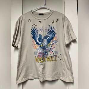 Eagle Graphic Distressed Tee - Cream